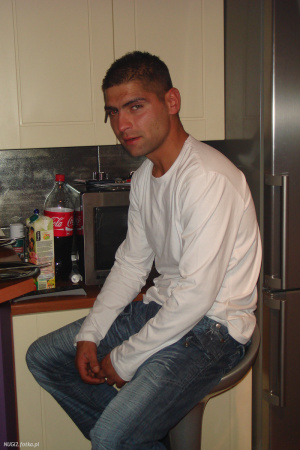 jeans, sitting, muscle
