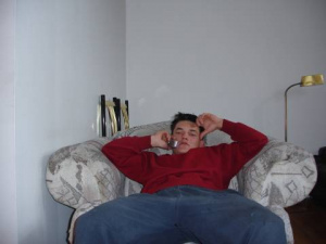 fun, jeans, sitting, room
