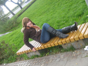 jeans, sitting, leisure