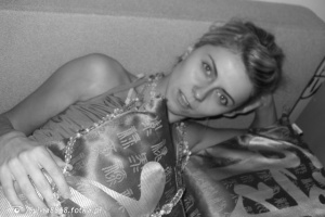 hand, smile, monochrome