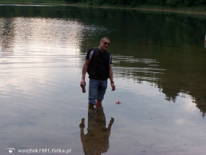 jeans, lake