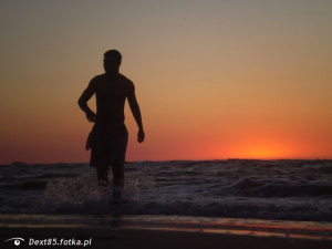 sky, standing, beach, sunset