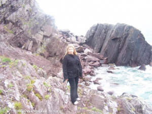 jeans, rock, mountain
