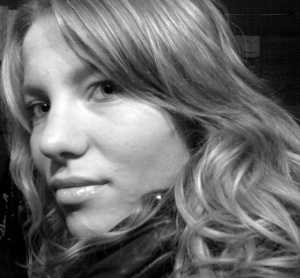 hair, smile, monochrome