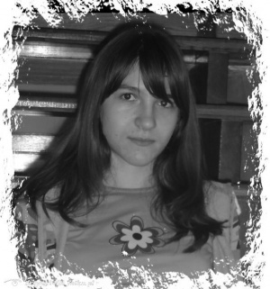 hair, smile, monochrome, bangs