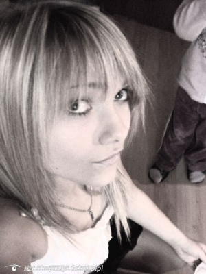 hair, hand, monochrome, bangs
