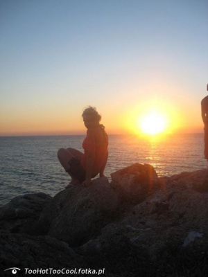 sky, vacation, beach, rock, sunset