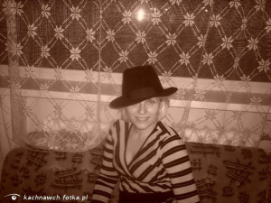monochrome, hat
