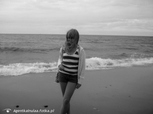 fun, vacation, standing, monochrome, beach
