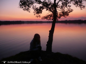 sky, lake, sunset