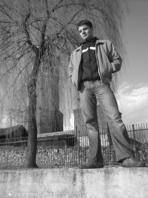 standing, monochrome