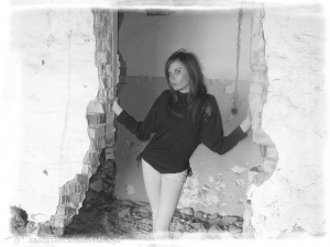 standing, monochrome