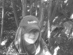 smile, monochrome, forest