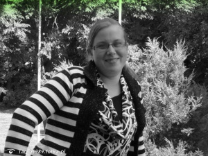 outerwear, smile, monochrome