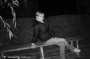 sitting, monochrome