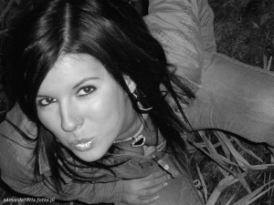 hair, smile, monochrome