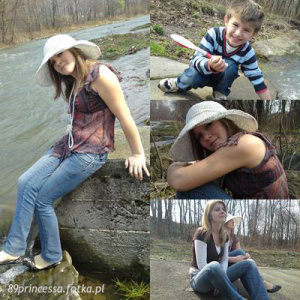 fun, jeans, denim, sitting, leisure, hat