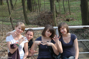 fun, smile, sitting, leisure, vacation, forest, jungle