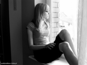 sitting, monochrome, model