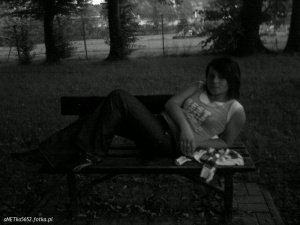 sitting, monochrome