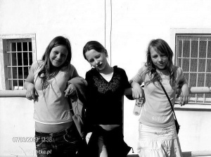 fun, smile, standing, monochrome