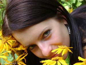 hair, smile, petal, flower