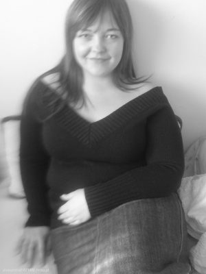 outerwear, standing, monochrome