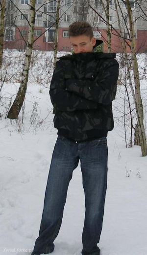jacket, jeans, standing, branch