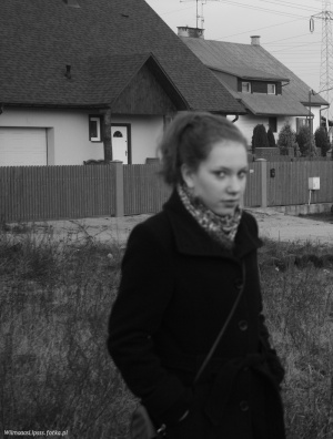 standing, monochrome