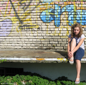 sitting, leisure, wall