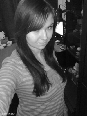 hair, smile, cool, monochrome, bangs