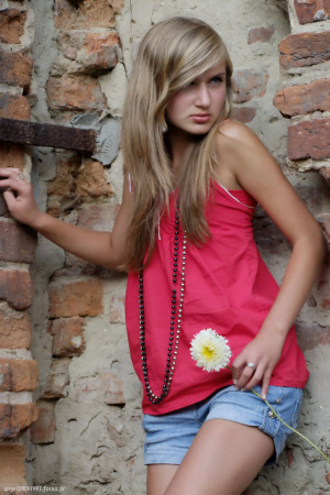 hair, jeans, person, model, shorts, wall