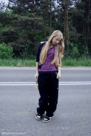 hair, fun, jeans, standing, asphalt