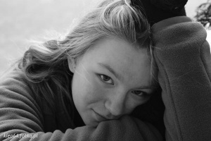 smile, monochrome