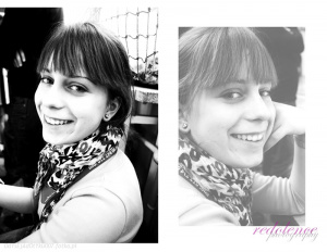 smile, monochrome