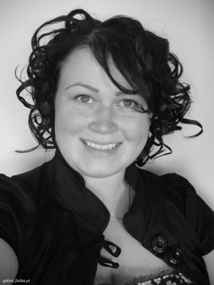 hair, hand, smile, monochrome