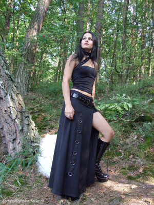 outerwear, dress, forest