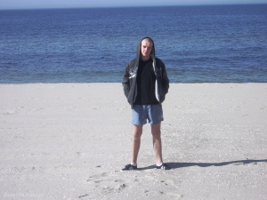 jacket, fun, jeans, leisure, vacation, standing, beach, sand