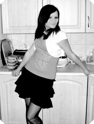 monochrome, dress