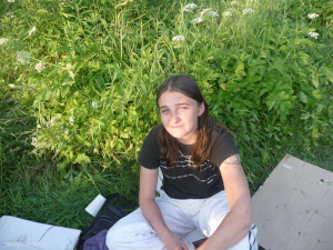 fun, jeans, smile, sitting, leisure
