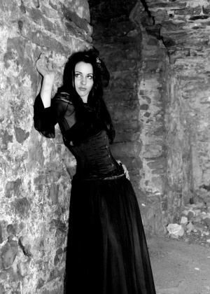 monochrome, model, dress