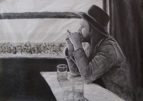 Autsajder (technika mieszana 100 x 70 cm)