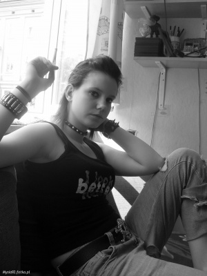 sitting, monochrome