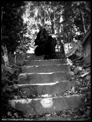 sitting, monochrome