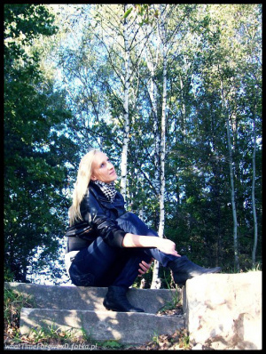 sitting, forest