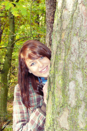 hair, smile, forest, pattern, trunk