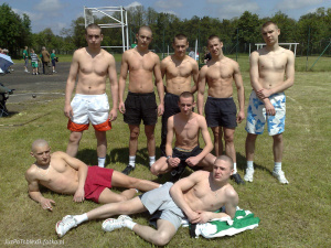 muscle, dude, person, shorts