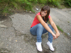 hand, fun, jeans, denim, smile, cool, sitting, leisure, shoe