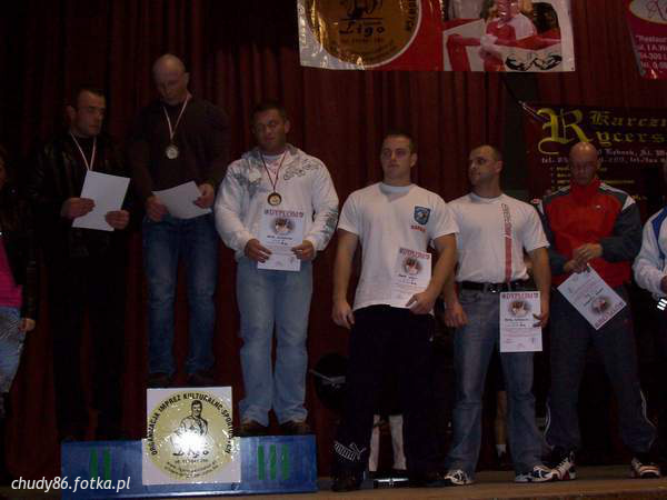 Lębork 12.12.2010 III miejsce w kat 90kg z wynikiem 180kg