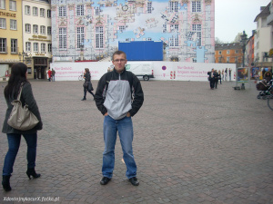 jacket, fun, jeans, denim, standing, road, infrastructure